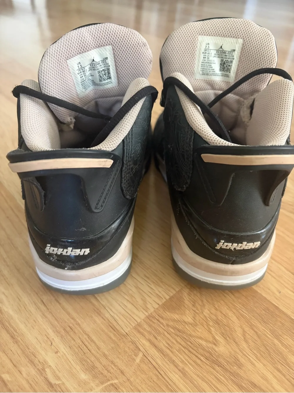 Jordan Boys Black and Gray Retro Basketball Sneakers